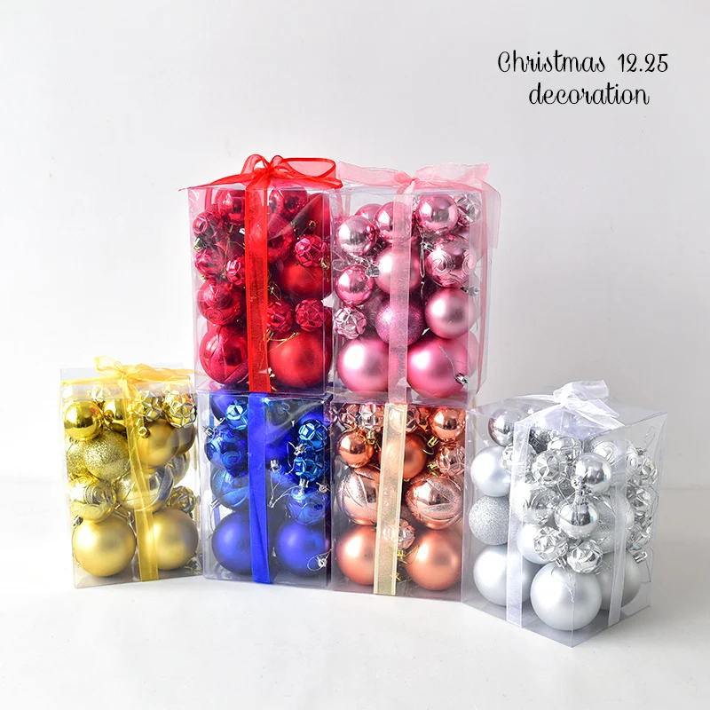 24 pieces of Christmas balls, shaped hanging balls, Christmas tree decoration balls, window ornaments, Christmas ornaments