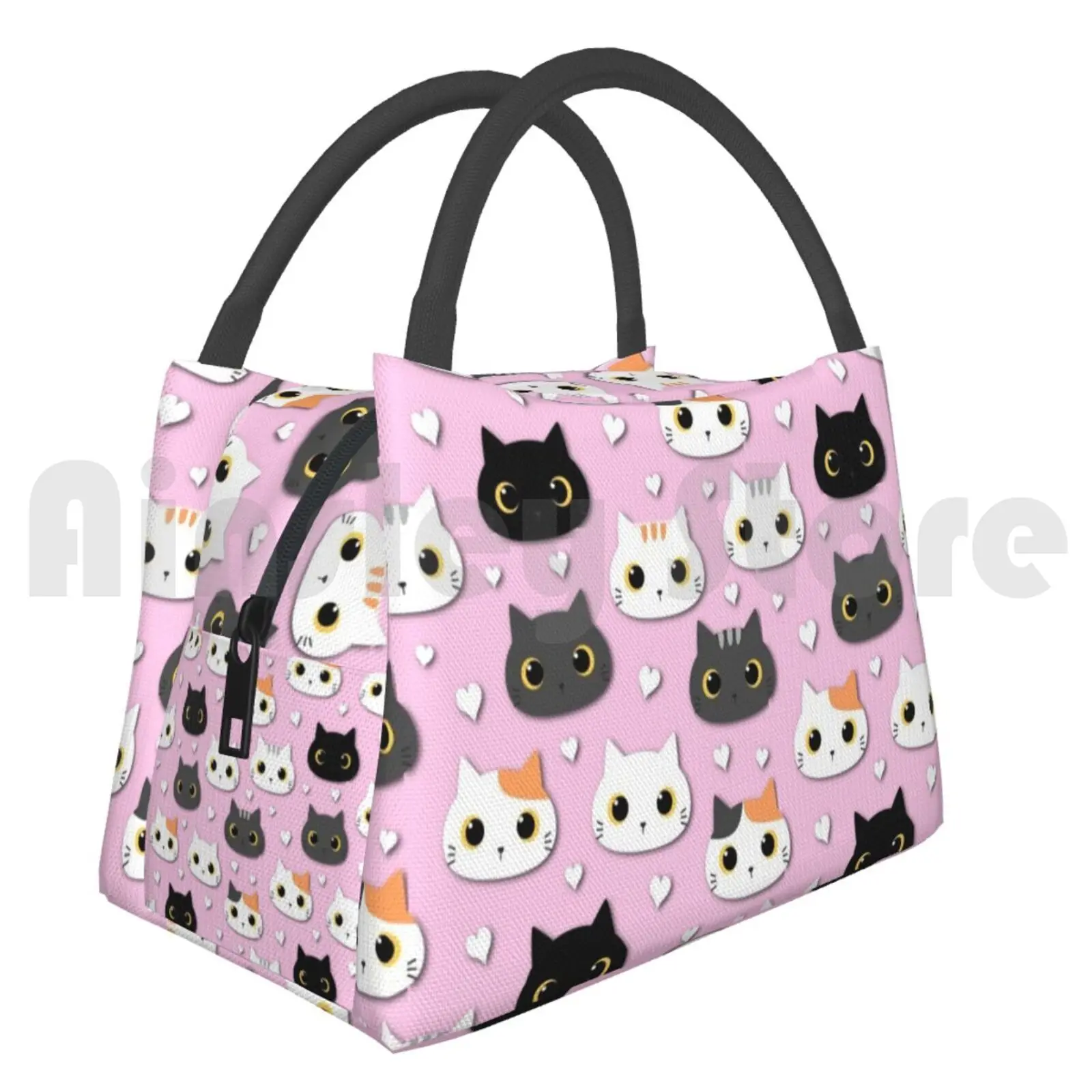 

Сумка-холодильник для обеда, сумка для пикника, Kawaii Cats Cat Kitty Kitty Kitty, многоразовая кошка, многоразовая кошка для рта, кошки, пыли, кошки