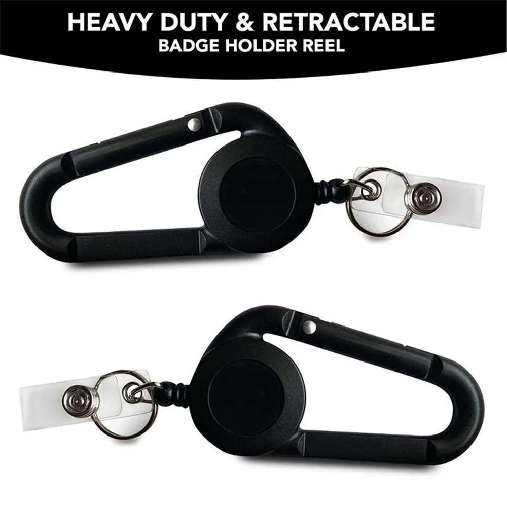 ID Card Key Chain Lanyard Clip Key Ring Retractable Pull Name Tag Recoil Badge Belt Rope Holder Heavy Duty Keyring Keychain