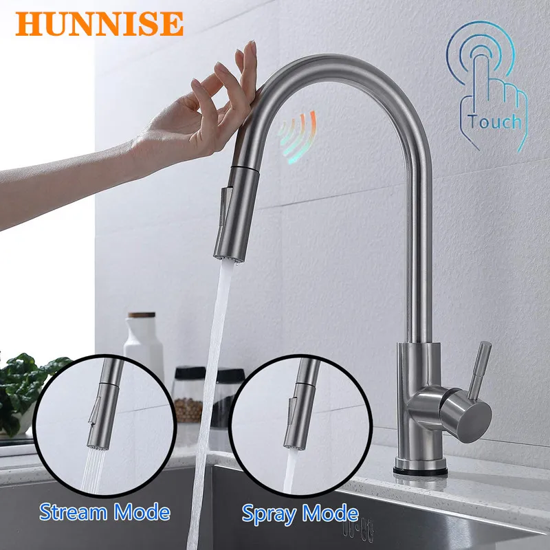 Touch on Kitchen Faucets with Pull Down Sprayer Single Handle Kitchen Sink Faucet with Pull Out Sprayer Sensor Kitchen Faucets