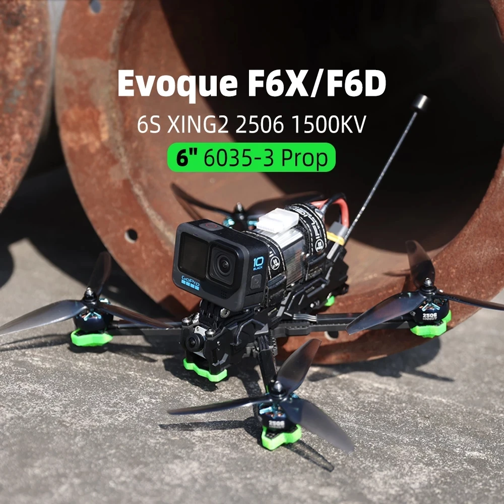 iFlight Nazgul Evoque F6 HD 6inch 6S FPV Drone BNF F6X F6D（Squashed-X or DC Geometry） with  Camera Vista HD System for FPV