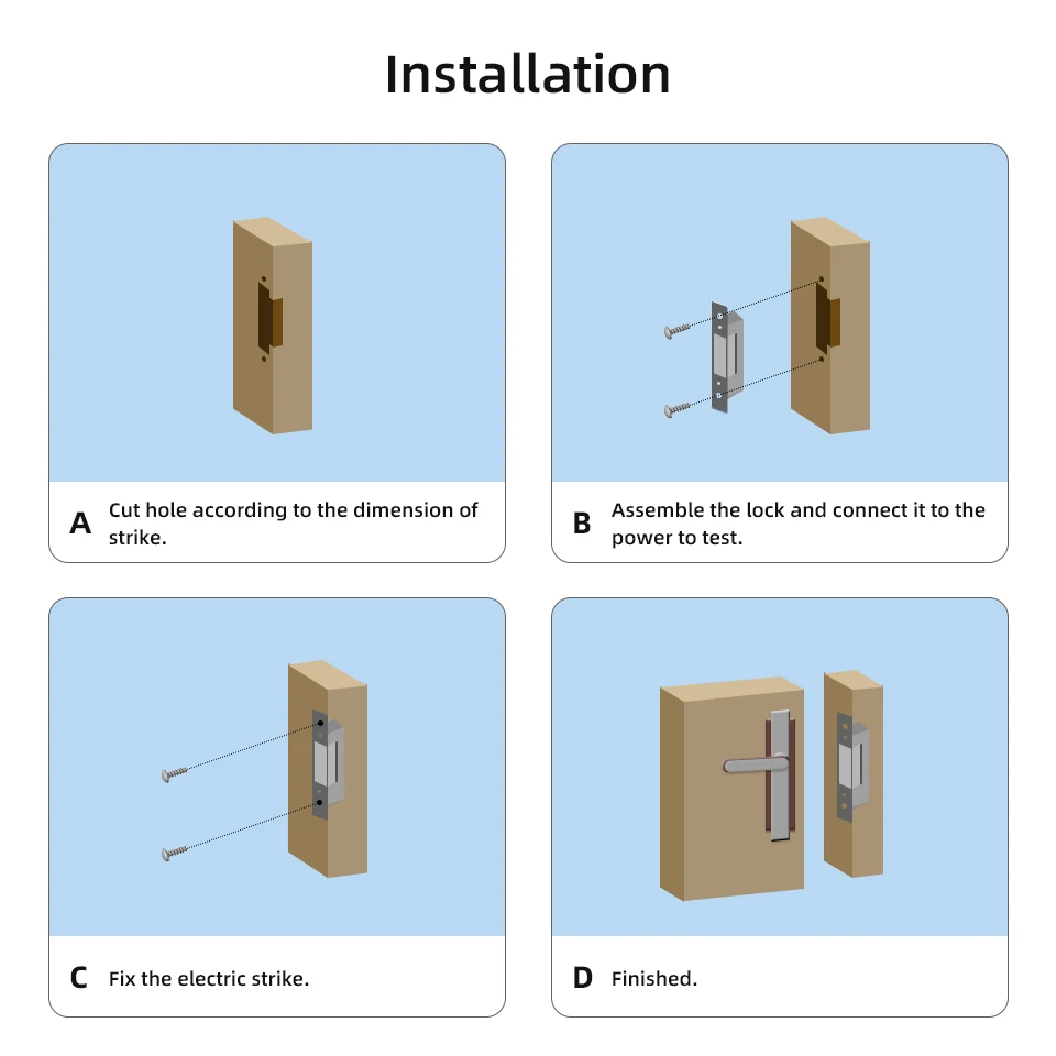 Jeatone Electric Lock Narrow Type Electric Door Lock with Power Supply Control for different Door NC Mode Fail Safe Access