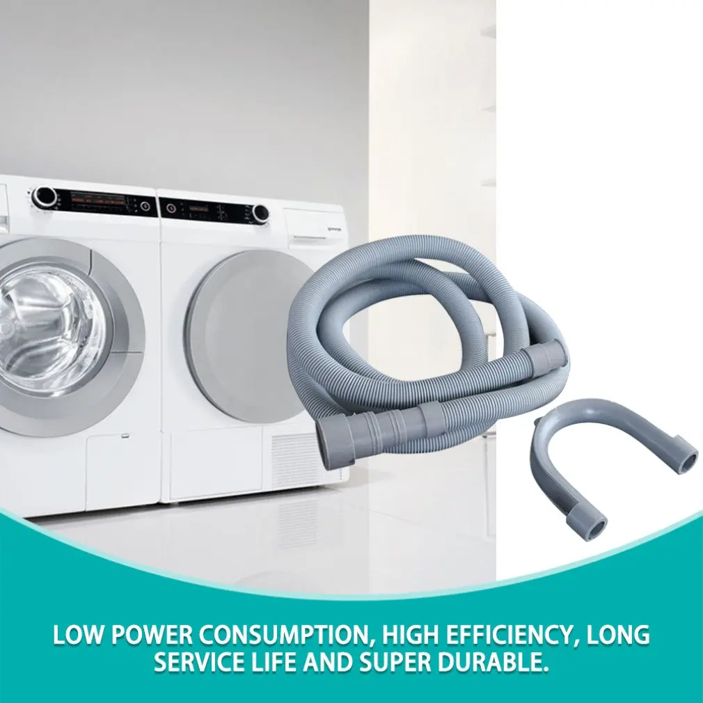 2m Universal PVC Washing Machine Dishwasher Drain Waste Hose Extension Pipe Tube With Bracket Set Wash Machine