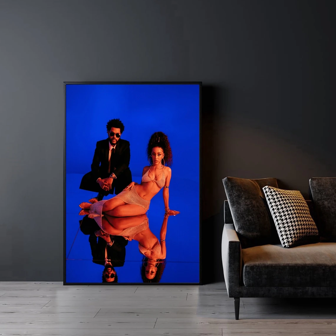 The Weeknd Doja Cat You Right Poster Music Album Cover Poster Rap Hip Hop Pop Music Star Canvas Poster Print (No Frame)