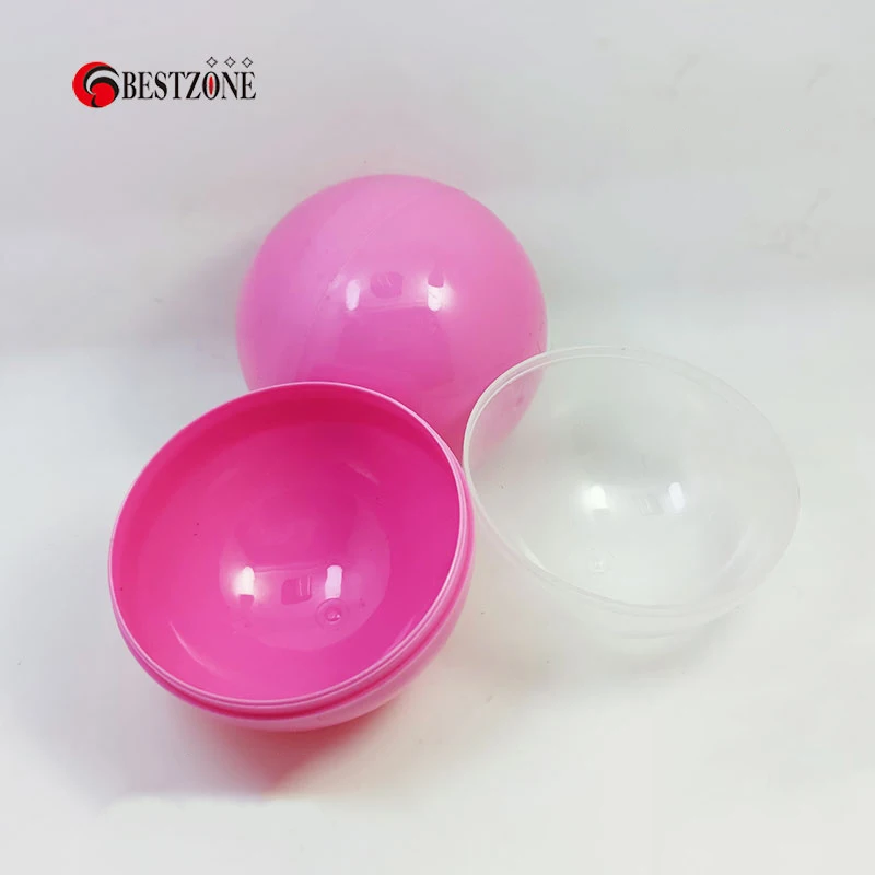 100Pcs/Lot 40MM Diameter Plastic PP Toy Capsules Full Pink Color With Ball Round For Vending Machine Empty Container Split body