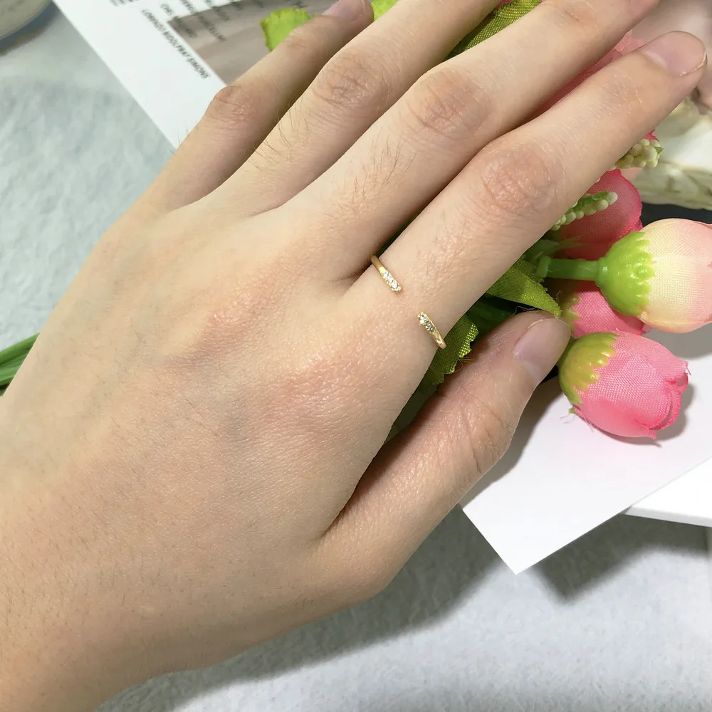 Neue, zierliche Ringe für Damen, Midi-Ring in hellgoldener Farbe, Party-Geburtstagsgeschenk, Modeschmuck R142 – Detail 3