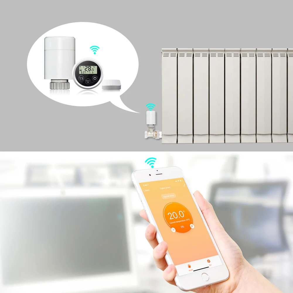 Tuya Smart ZigBee Radiator Actuator Programmable Thermostat Thermostatic Valve Temperature Controller WorK With Alexa Google