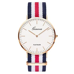 Reloj de pulsera de nailon Geneva para hombre, cronógrafo de cuarzo, informal, Unisex, oferta de liquidación, 2020