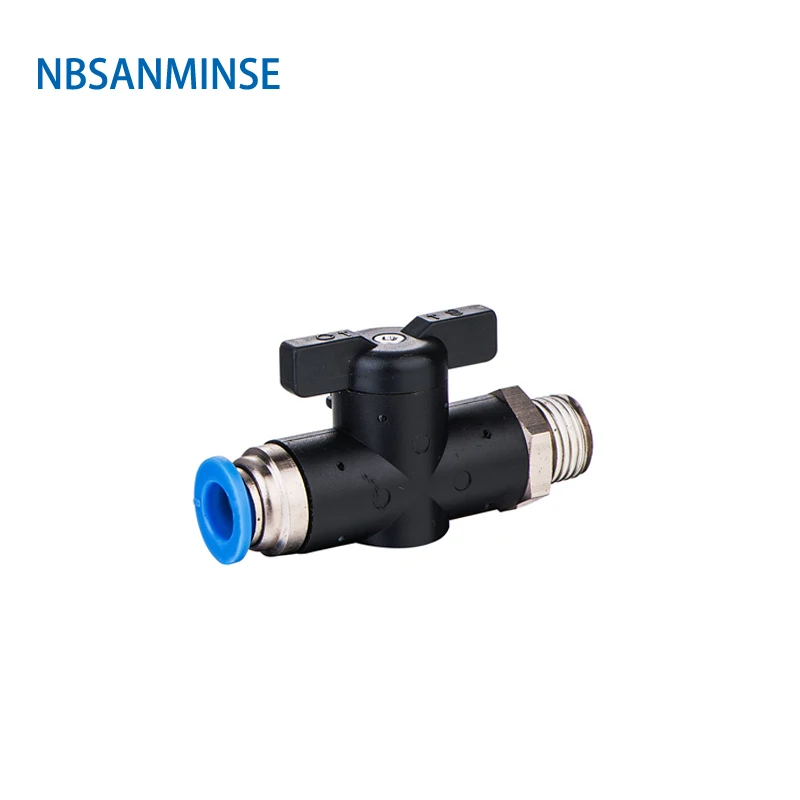 10Pcs/Lot BVC 1/8 1/4 3/8 1/2 Plastic Fitting Valve Air Flow Controller Pneumatic Compact Mini Ball Valve NBSANMINSE