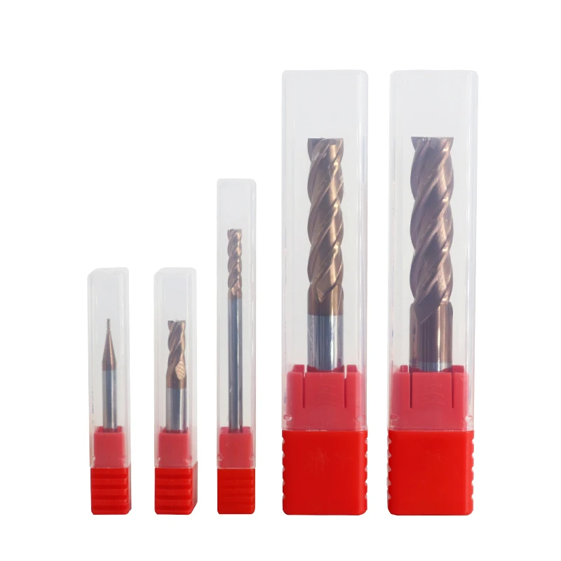 Augusttool HRC55 초경 엔드 밀 4 플루트 밀링 커터 합금 코팅 텅스텐 강 절삭 공구 CNC Maching Endmills