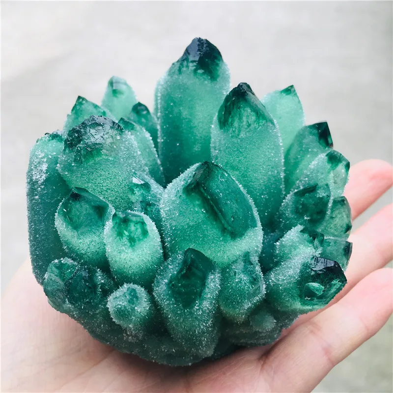 

Natural Green Ghost Phantom Quartz Crystal Cluster Healing Specimen