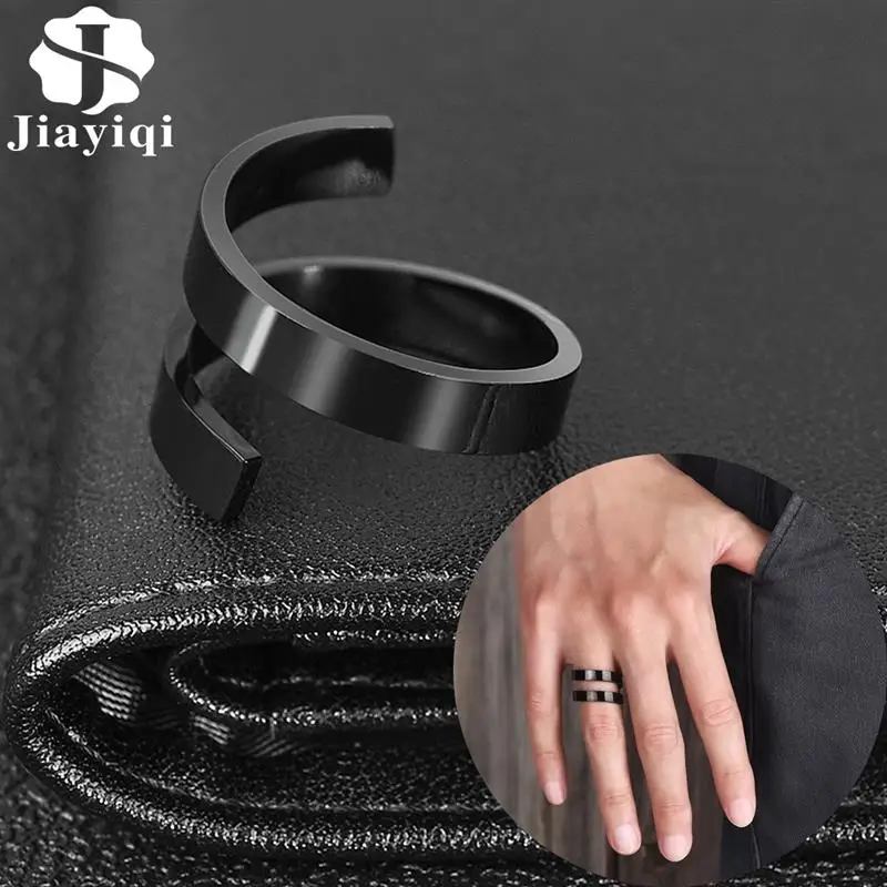 2021 Hiphop Rock DoubleLayer Ring for Men Women  Stainless Steel Rings Male Female Jewelry Wedding Couple Gift