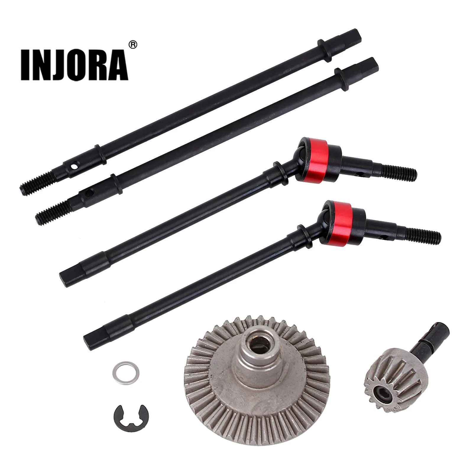 INJORA Metal CVD Dogbone Shaft Axle Gear for 1:10 RC Crawler Axial SCX10 YQCQ-01 Axle Replacement Parts