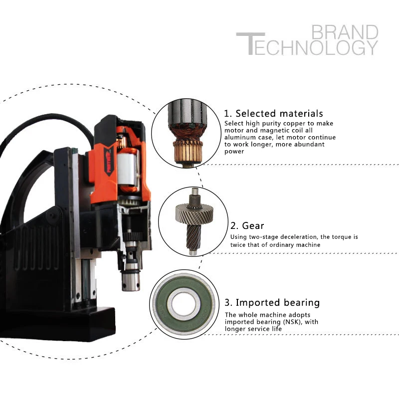 Magnet drill 800W industrial magnetic electric rotary magnetic base drill speed adjustable forward and reverse tapping machine