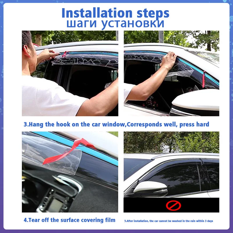 Window Visor Guard for BYD E2 2019-2022 Vent Cover Trim Awnings Shelters Protection Sun Rain Deflector Auto Accessories 4pcs