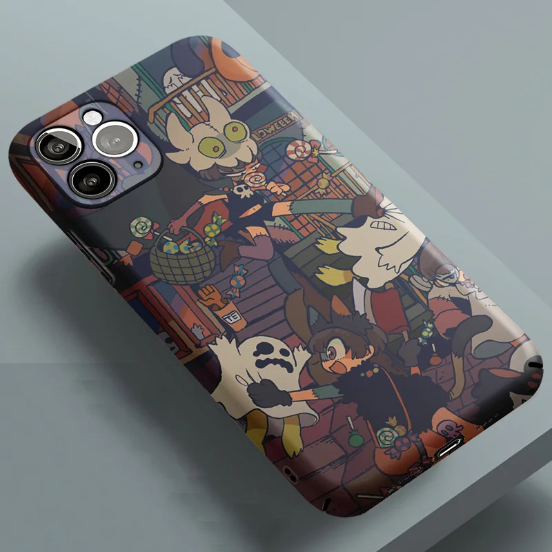 Japanese Ukiyoe anime Ghost Oil painting cartoon hard case For Iphone 16 15 14 13 12 Pro Max 16ProMax 15ProMax case phone cover