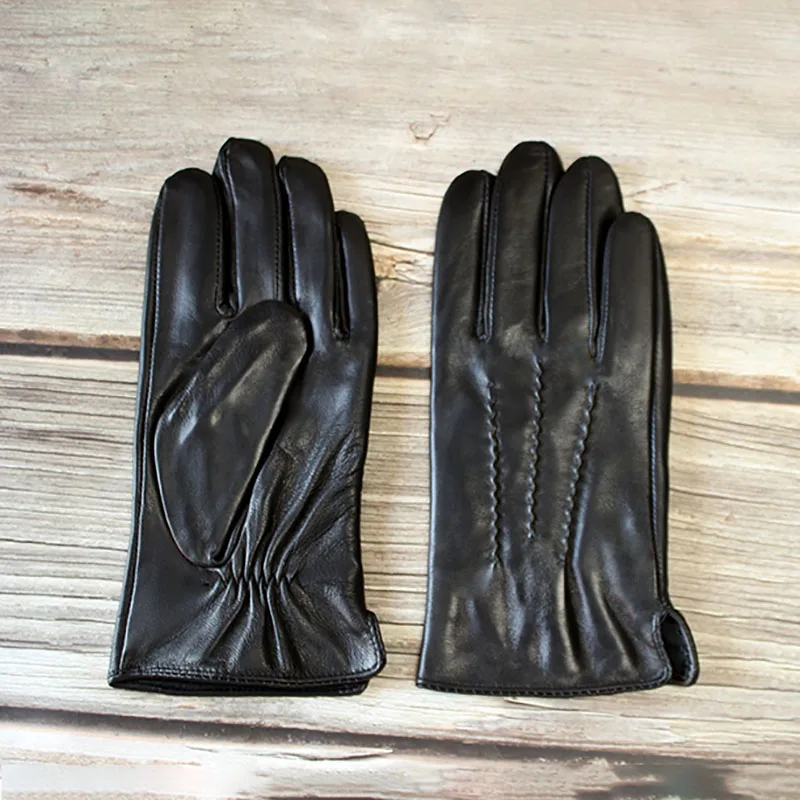 Summer Driving Thin Sheepskin Gloves Men\'s Single Leather Unlined Rayon Lining Spring Autumn Outdoor Motorcycle Riding Points