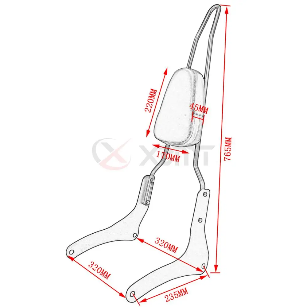 Motorcycle Backrest Sissy Bar For Kawasaki Vulcan 900 VN900 Custom Classic 1996-2023 2022 2021 2020 2019 2018 2017 2016 2015