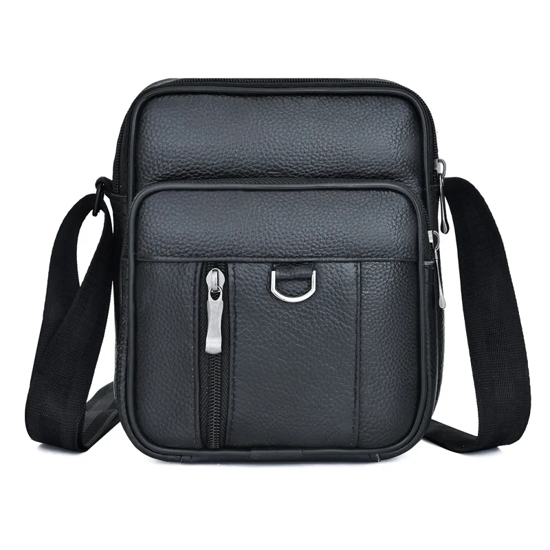 Men\'s Single-Shoulder Bag Leather Men\'s Bag Business Casual Messenger Bag Verticle Foreign Trade Supply Wholesale Custom Factory