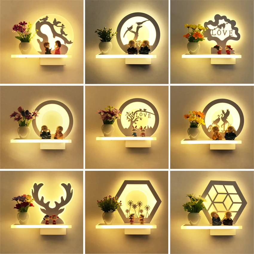 

Modern Cartoon Animal Wall Lamps Children's Bedroom Bedside Led Wall Lights Livingroom Antlers Lighting Aisle Balcony Lighting