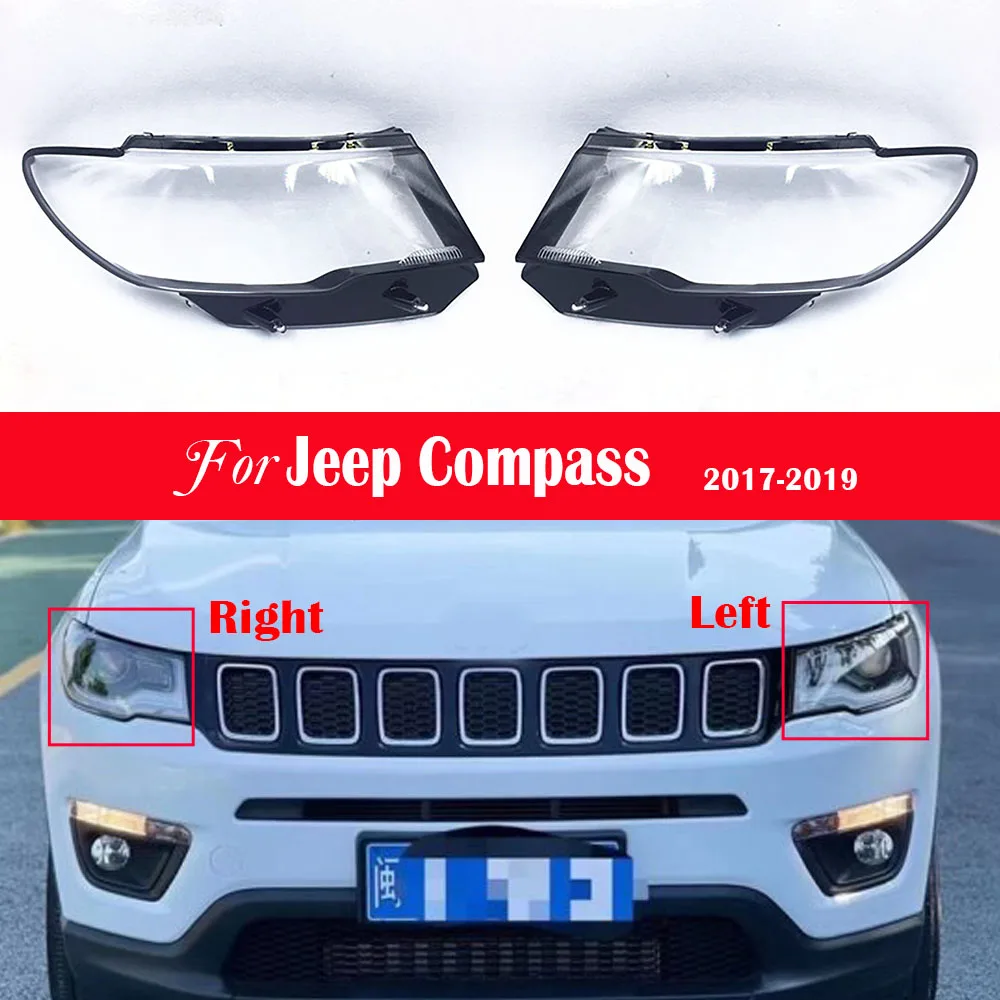 

Car Front Headlight Lens Auto Shell Transparent Lampshade For Jeep Compass 2017 2018 2019 Headlamp Cover Head Lamp Replacement