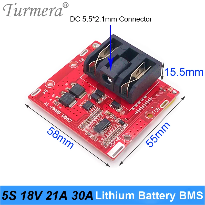 Turmera 5S 18V 21V 30A BMS 리튬 배터리 BMS 보호 보드 18V 21V 스크루 드라이버 Shura 전기 드릴 DDEWALT 사용에 적합