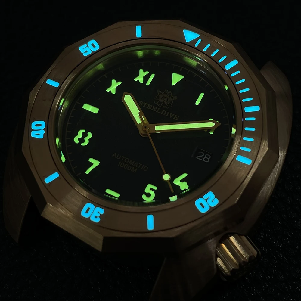 STEELDIVE SD1946S Luxury Official Bronze Case Commercial Men's Mechanical Watch 1000m Super Luminous NH35 Movement Diving Watch