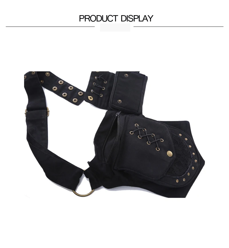 Vintage Unisex Fanny Pack Multi-pockets Waist Bag Canvas Hip Bum Bag Women Chest Bag Bohemian Leg Phone Bag