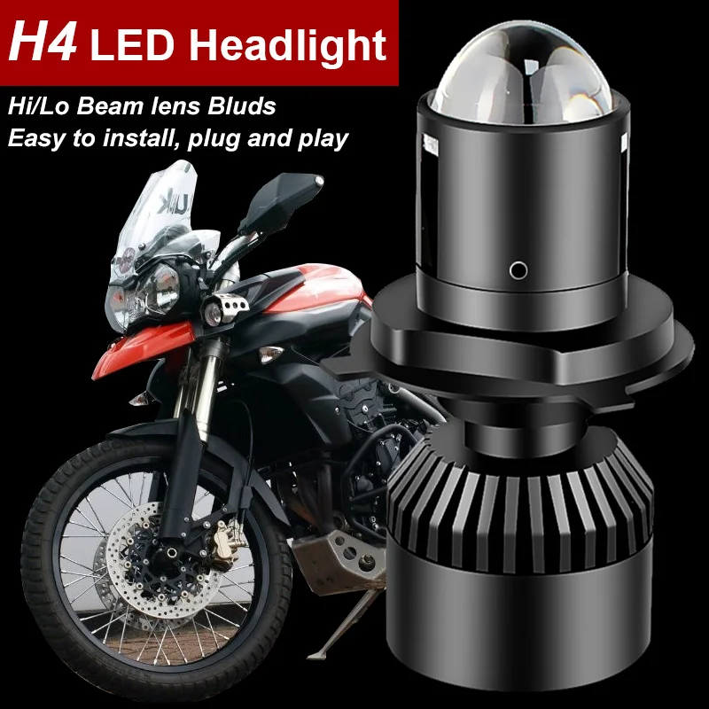 1pcs H4 Moto LED Lens Headlight 6800LM 6000K Lamp Bulb For Triumph Tiger 800 1050 Adventurer 900 Daytona 955i 650 600 900 1200