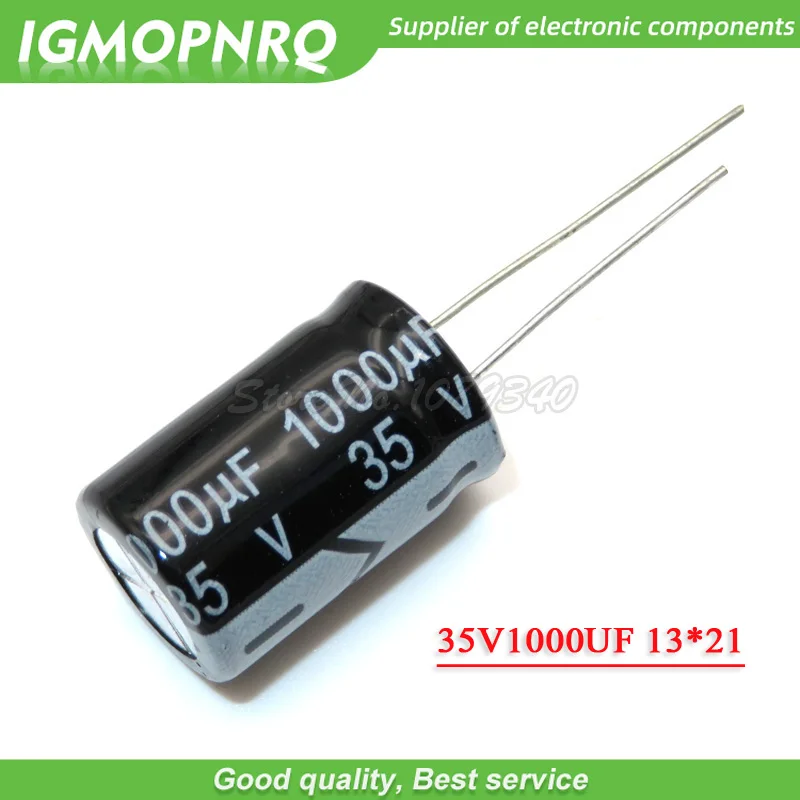 

10PCS 35V1000UF 13*21mm 1000UF 35V 13*21 Aluminum electrolytic capacitor