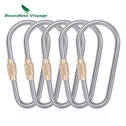 Boundless Voyage Titanium Carabiners Outdoor Buckle with Lock Camping Hook Climbing Accessories Ti1561B