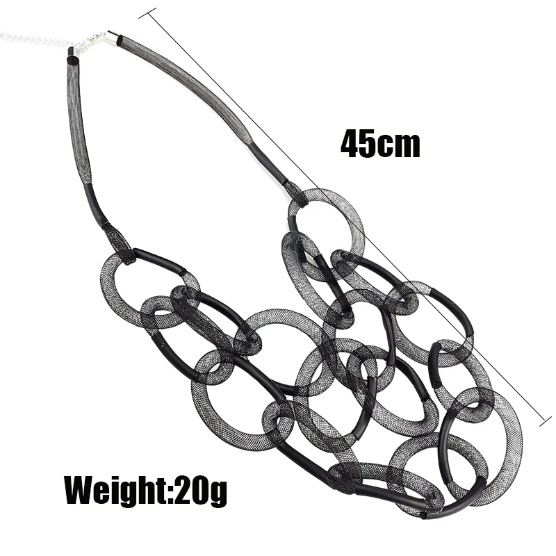 UKEBAY New Black Mesh Pendant Necklaces Women Sweater Chains Long Necklace Gothic Jewelry Handamade Luxury Clothes Accessories