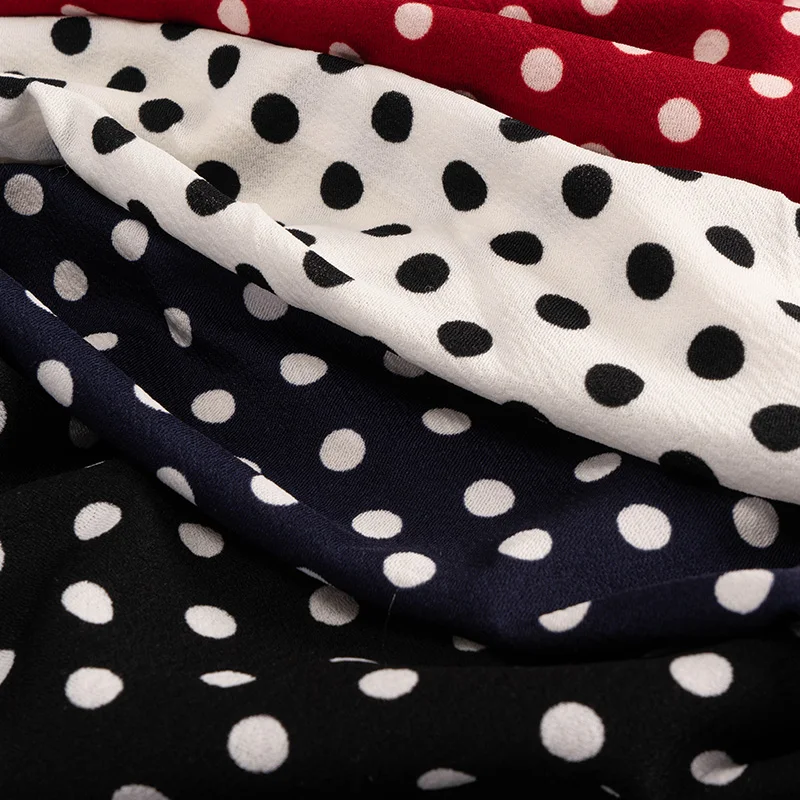 100 Polyester Dot Jersey Fabric Stretchy Knitted Fabric Print For Sewing  Dress Or Leggings 45*165cm 45*80cm/Piece TJ0551