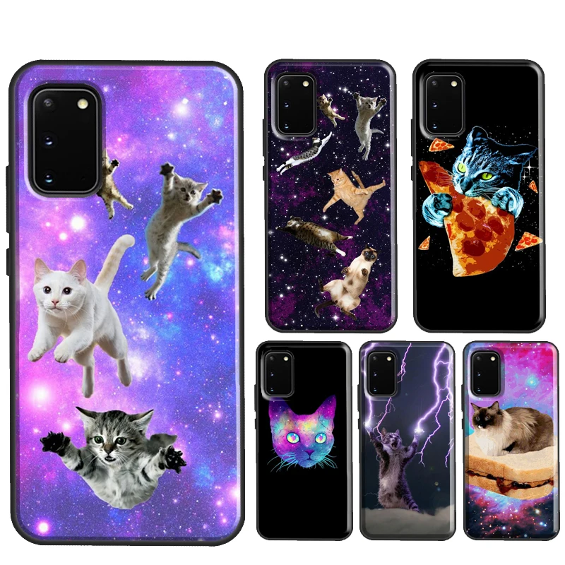 Cat in Space Case For Samsung Galaxy S21 S22 Ultra Note 20 S8 S9 S10 Plus Note 10 Plus S20 FE Coque