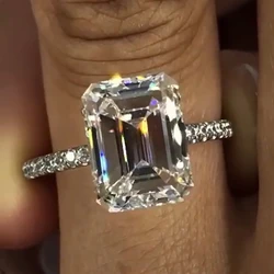 2020 Emerald cut 3ct Lab Diamond Ring 925 sterling silver Jewelry Engagement Wedding band Rings for Women Bridal Party accessory