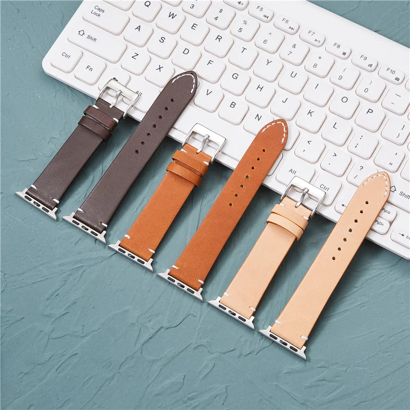 Quick Release Cowhide Strap for Apple Watch 49 45 44 42 41 40 38mm Band For IWatch Ultra 2/1 SE SE2 Series 9 8 7 6 5 4 3