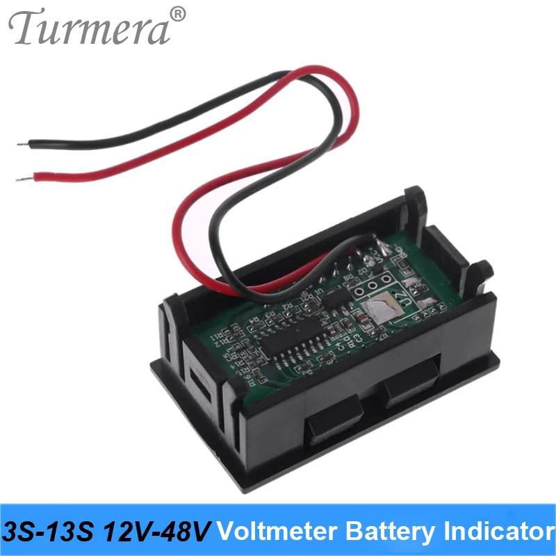 Lithium Lifepo4 Battery Indicator 12V 24V 36V 48V 60V Voltmeter Display with Switch Battery for 12V Car and Screwdriver Turmera