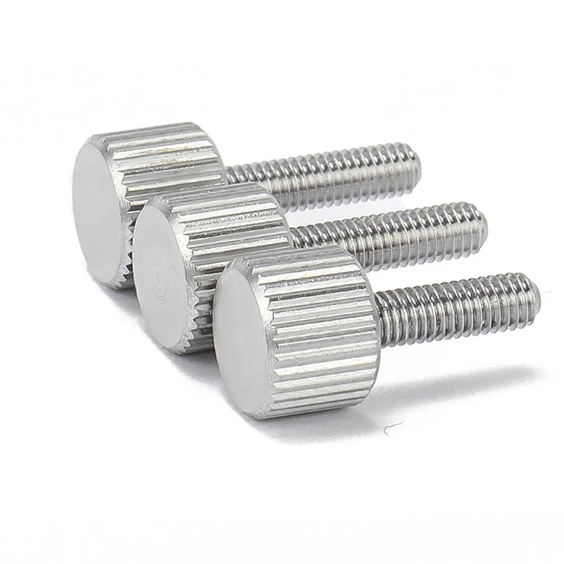 M2 M2.5 M3 M4 M5 M6 M8 304 Stainless Steel Knurl Flat Round Head Hand Tighten Thumb Screw Chassis Thumb Bolt Adjust Toolless