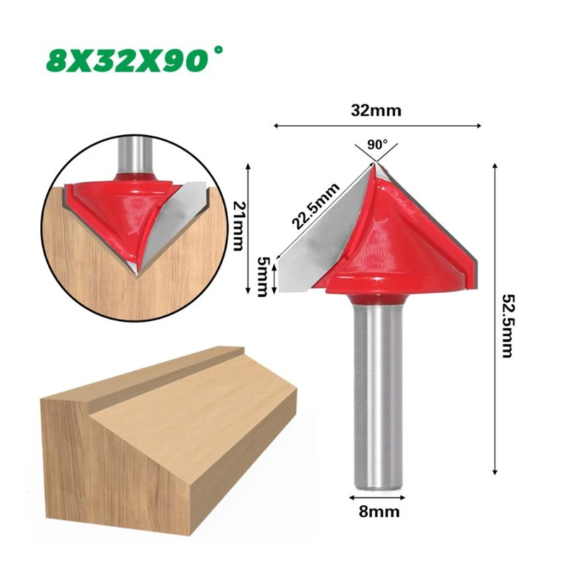 8mm haste v bit cnc fresa de carboneto sólido 3d roteador bits para madeira 60/90/120/150 deg tungstênio carpintaria fresa
