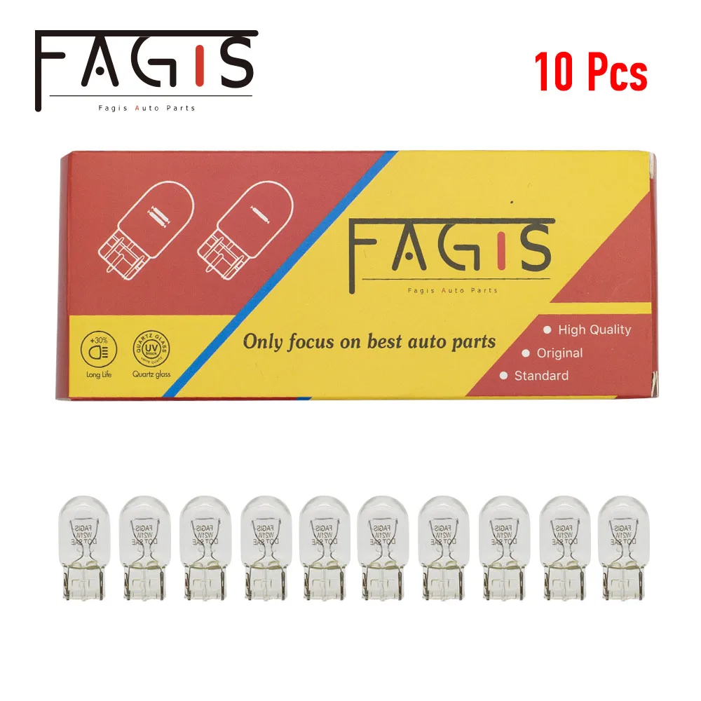 Fagis-カーヘッドライトランプ,ヘッドギアおよびブレーキ電球,10個,T20 7443 7440 w21w w21/5w 12v 21w/5w