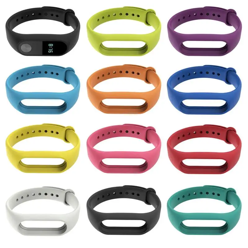 Xiaomi Mi Band 2 Strap Bracelet Strap Miband Replacement Solid Color Silicone Wristband For Xiaomi Band 2 Accessories