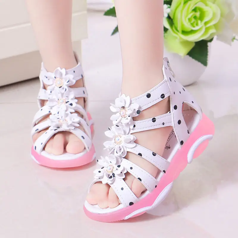 Girls Sandals For 2-7 Ages Peep Toe Bowtie Princess Sandals Kids Party Shoes For Girl Size 21-30 Children Summer Shoes