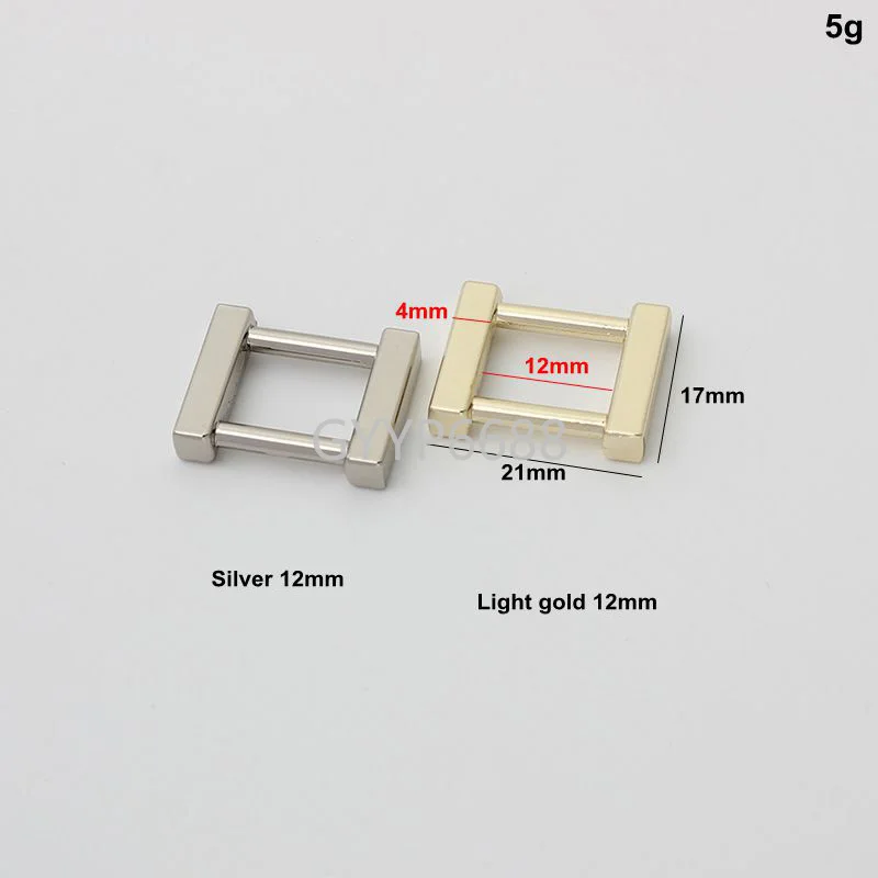 10-30pcs 6 sizes 12 13 15 16 19 20mm die-casting square buckle for woman leather bag rectangle slider buckle bag hardware