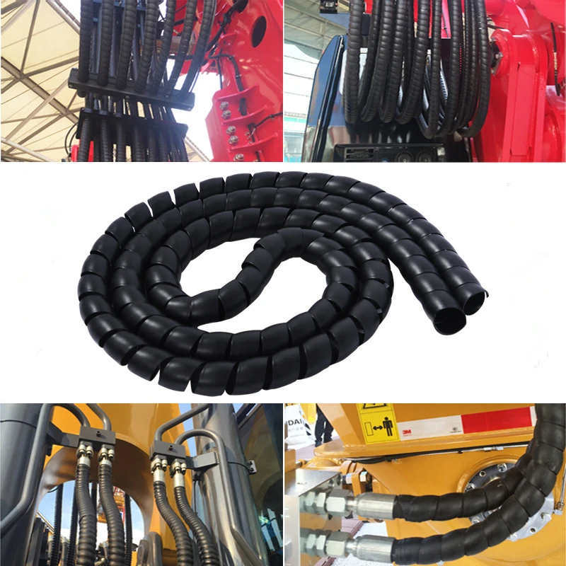 1M Cable Protector Spiral Wrapping Sleeve Cord Flameretardant Decorative Tube for Car Washer High Pressure Hose Hydraulic Tubing