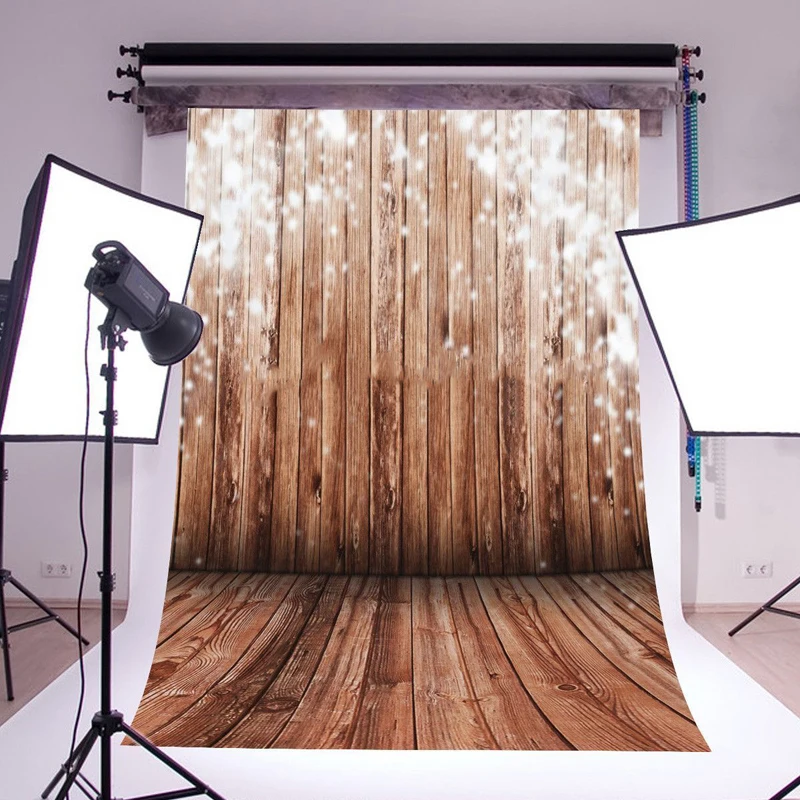 5*7FT Wood Wall Floor Cloth Photography Backdrop Background Photo Studio Props