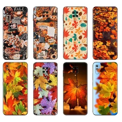 Black tpu Case For Xiaomi Redmi 7A 8 8A 9 9A 9C Case Redmi Note 8T 8 Pro T Note 9 9S 9 Pro Case Autumn leaves fall  Splendid