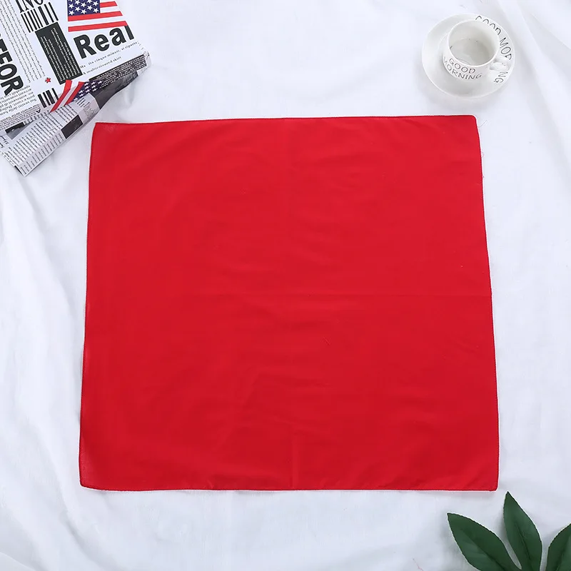 Lenço de algodão cor sólida vermelho branco kerchief senhora selvagem faixa de cabelo hip hop rua cachecol feminino neckerchief quadrado bandanas