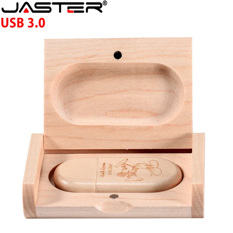 JASTER-pendrive 2 en 1 de madera, interfaz reemplazable USB 3,0 para PC y Android, 4GB a 128GB, pen drive con logotipo personalizado