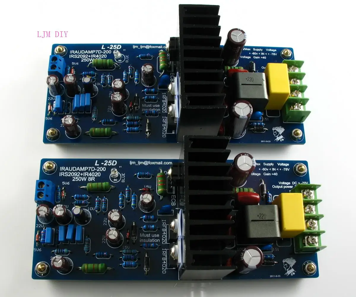 L25D Digital Power Amplifier Finished Board 250W *2 IRAUDAMP9 IRS2092 IRFB4020