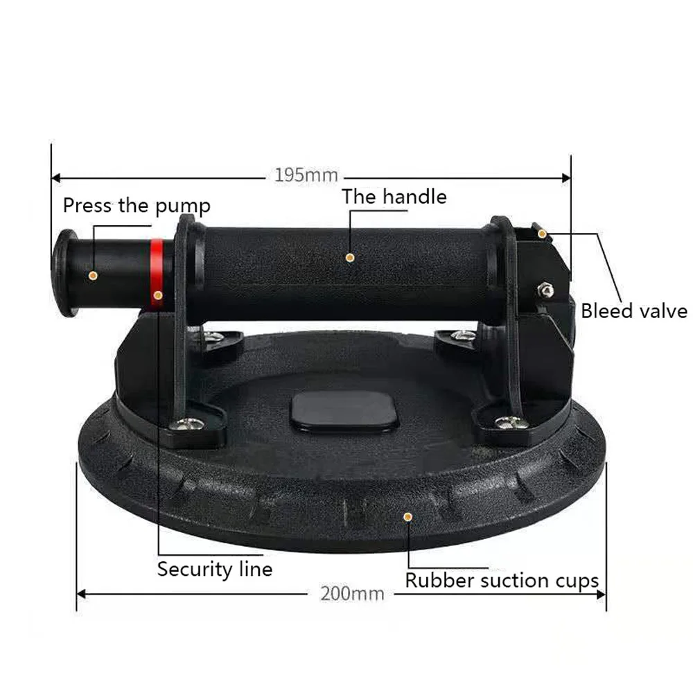 8インチ真空カップ,200kgのベアリング容量,頑丈な掃除機,花崗岩のガラスリフト用